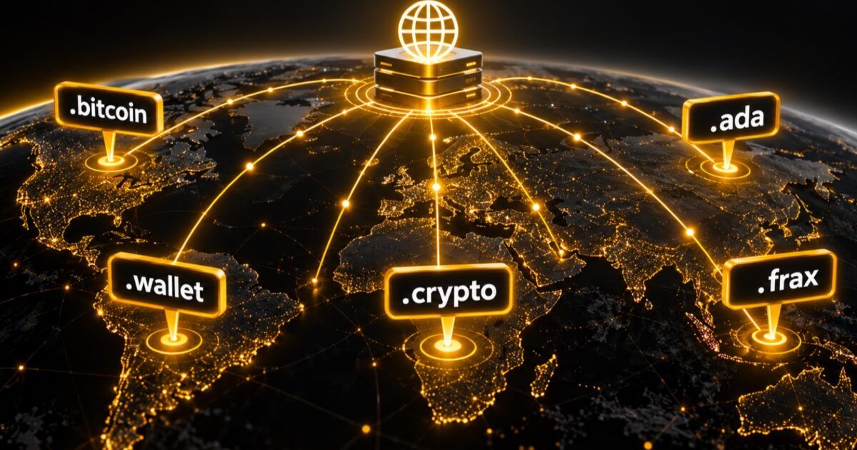 Crypto domain names linked to a global internet root network