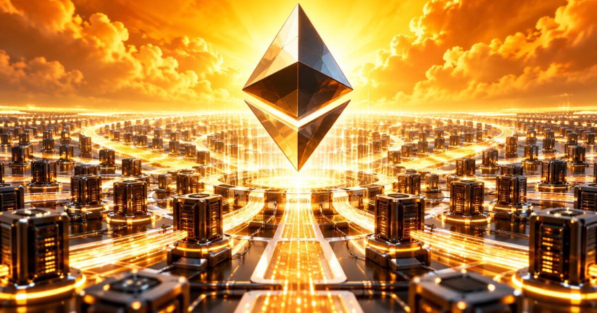 Ethereum diamond above validator nodes during the Hoodi scaling test