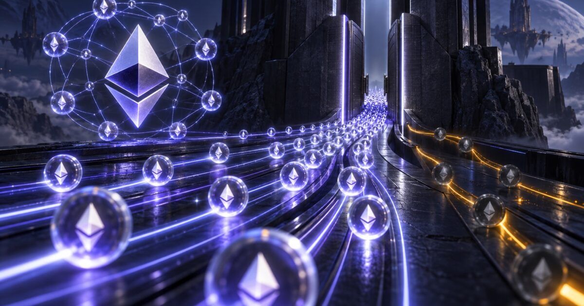Ethereum validator nodes funneling toward a congested secure exit gateway