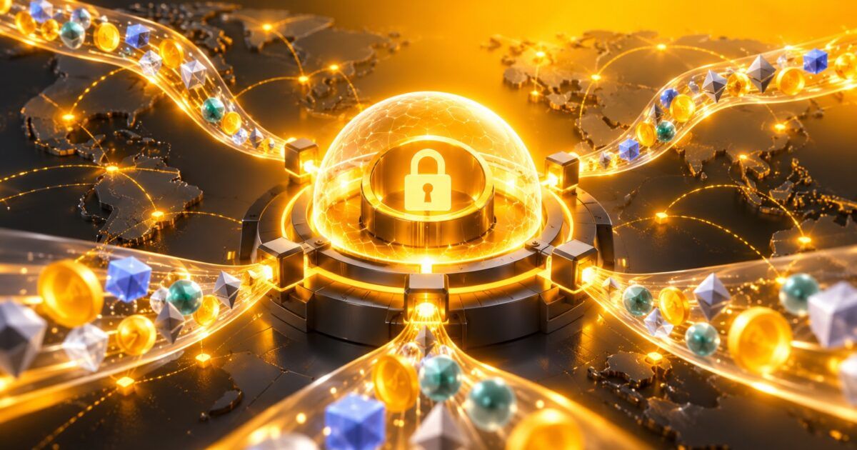 Digital assets returning through a secured cross-chain network in ProCoinNews yellow and orange
