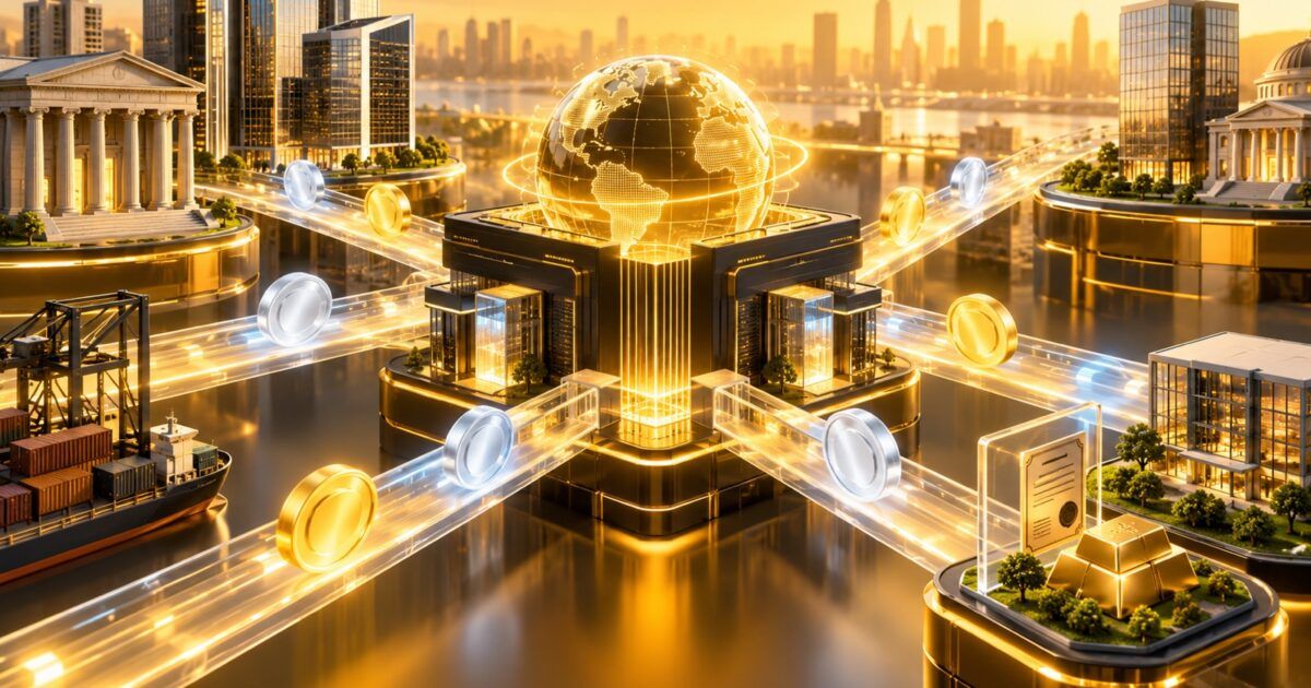 Institutional digital asset settlement network in PCN yellow and orange