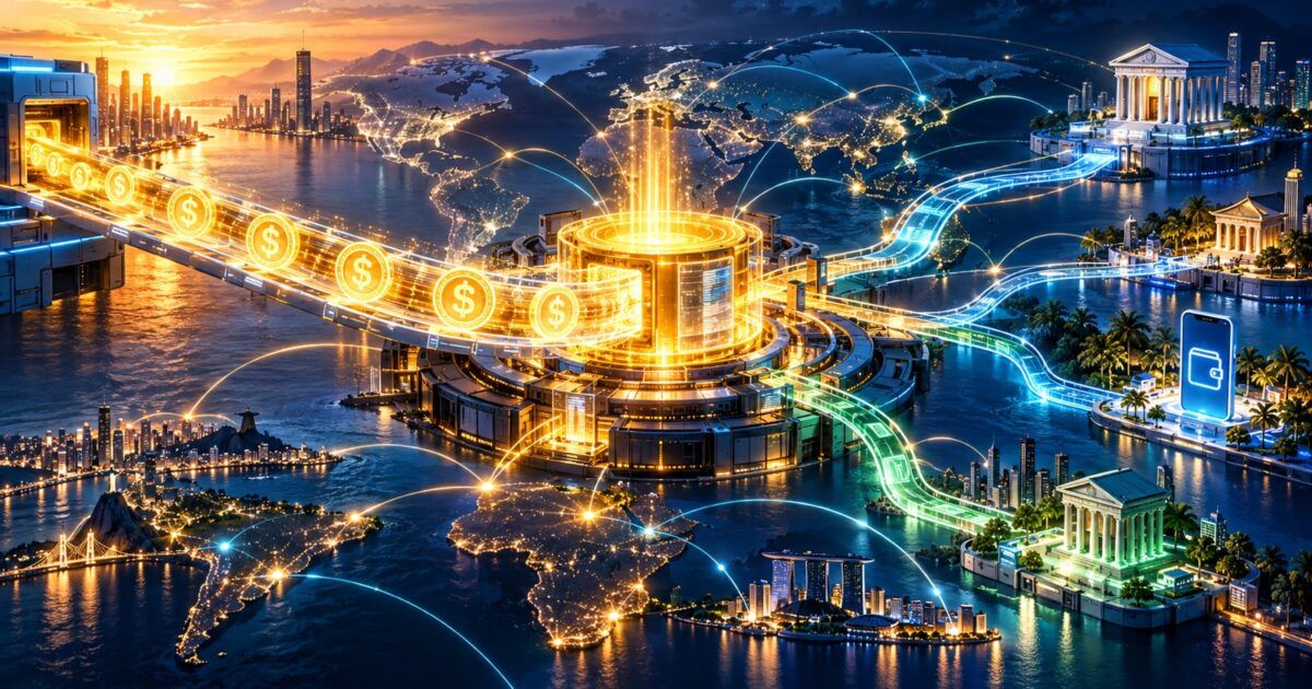 USDC prefunding flowing through a global cross-border payout network