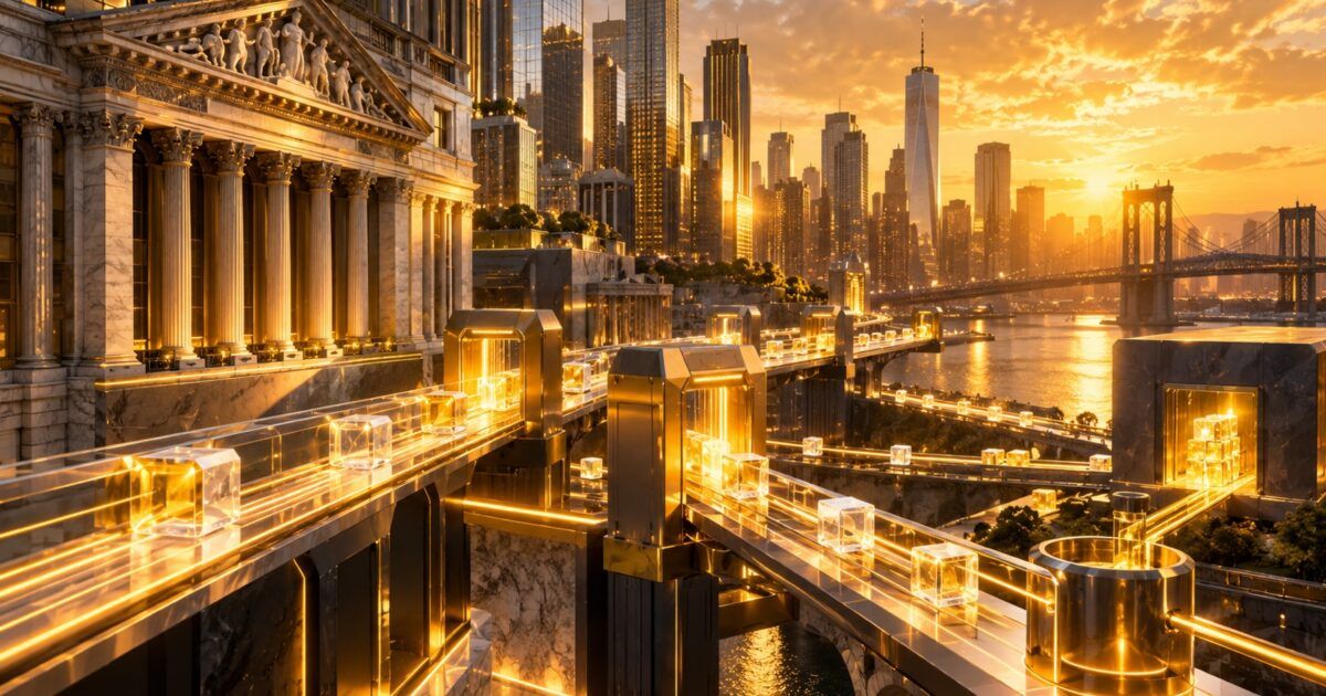 Blockchain market infrastructure linking Wall Street to tokenized trading and lending gateways